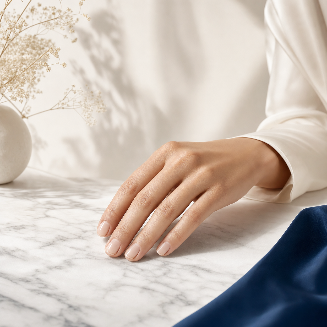 Illustration of nail structure with collagen and biotin