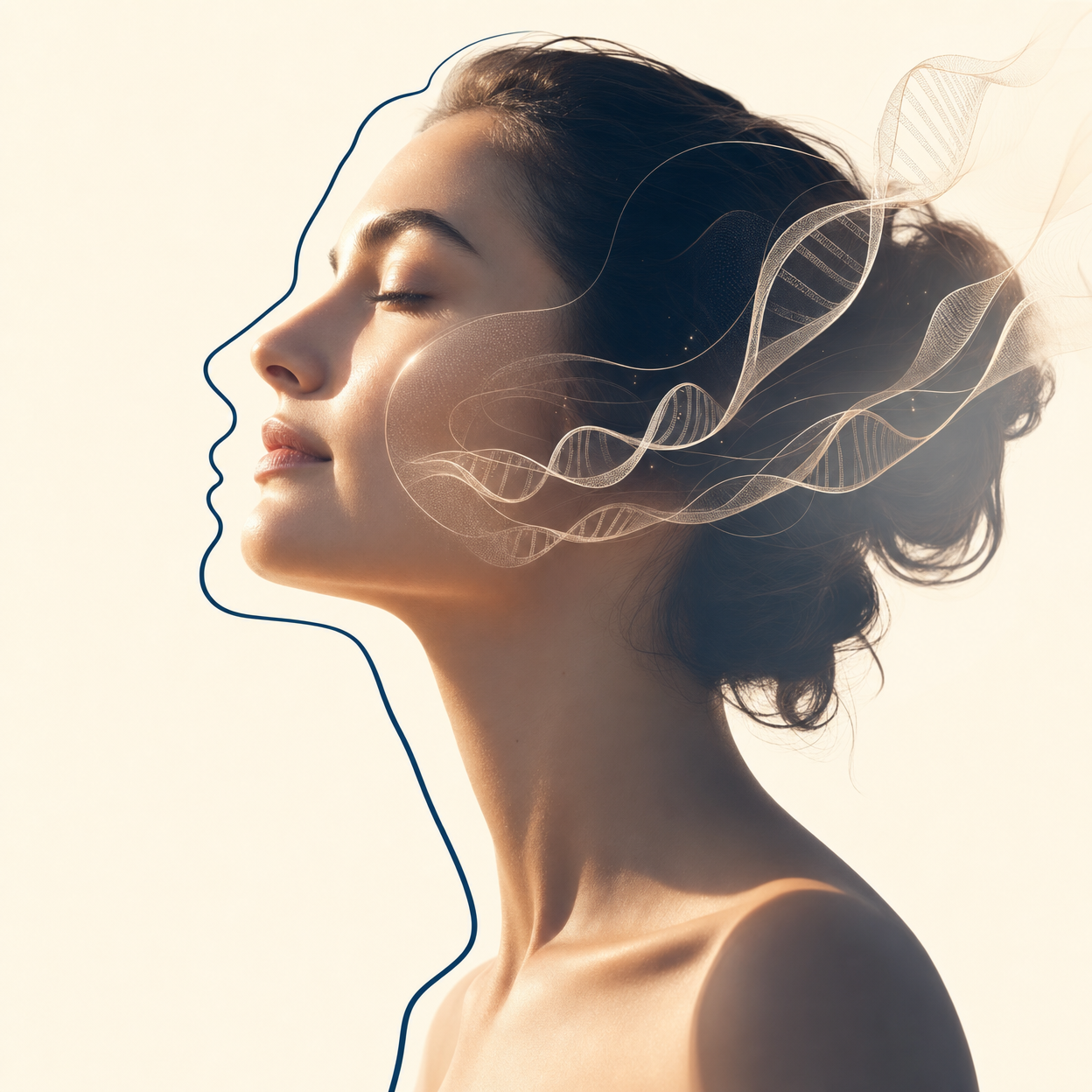 Illustration of skin layers with collagen and vitamin C